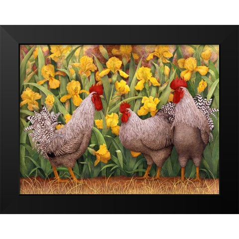 Roosters en Place II Black Modern Wood Framed Art Print by Matcham, Marcia