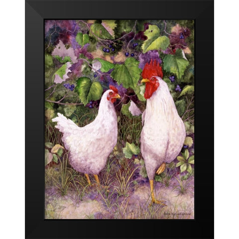 Roosters en Place IV Black Modern Wood Framed Art Print by Matcham, Marcia