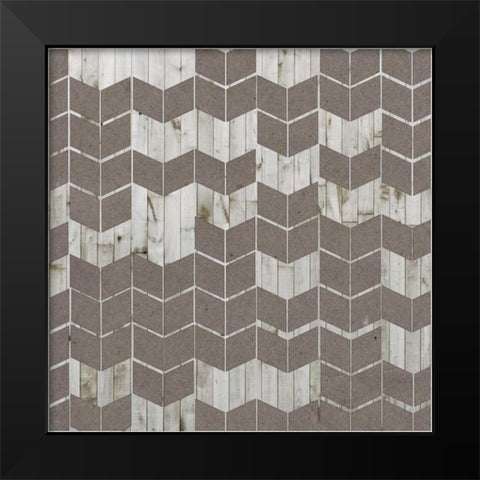 Chevron Cut Out II Black Modern Wood Framed Art Print by Goldberger, Jennifer