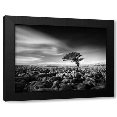 Tension Black Modern Wood Framed Art Print with Double Matting by Henson, Martin