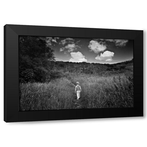Beyond the Ridge I Black Modern Wood Framed Art Print with Double Matting by Henson, Martin
