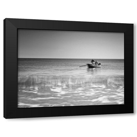 The Fishermen Black Modern Wood Framed Art Print with Double Matting by Henson, Martin