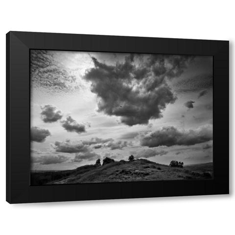 Hill Top Landscape Black Modern Wood Framed Art Print by Henson, Martin