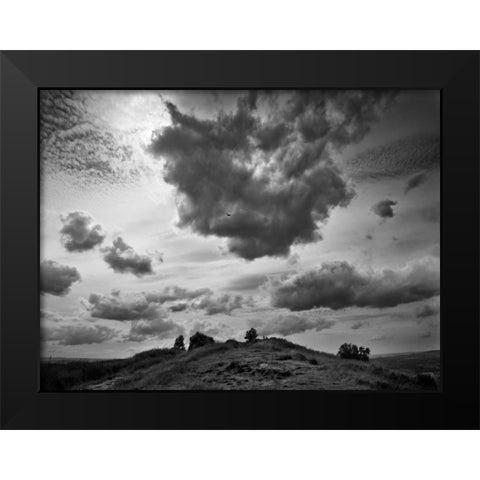 Hill Top Landscape Black Modern Wood Framed Art Print by Henson, Martin
