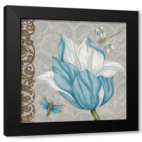 Garden Romance III Black Modern Wood Framed Art Print by Vess, June Erica