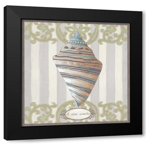 Riviera Shell II Black Modern Wood Framed Art Print by Vess, June Erica