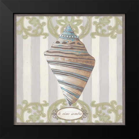 Riviera Shell II Black Modern Wood Framed Art Print by Vess, June Erica
