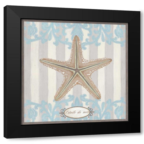 Riviera Shell III Black Modern Wood Framed Art Print by Vess, June Erica