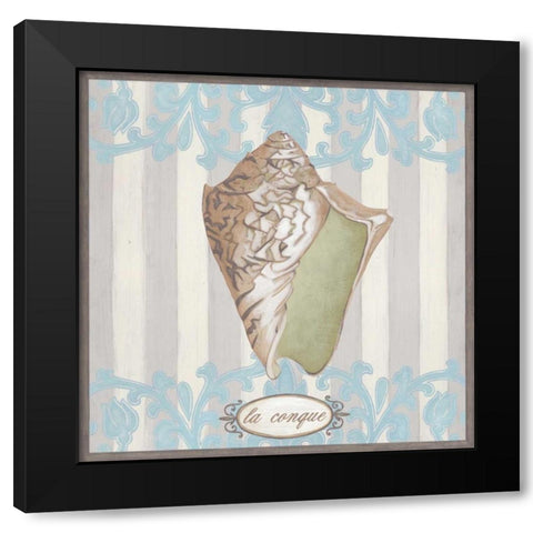 Riviera Shell IV Black Modern Wood Framed Art Print with Double Matting by Vess, June Erica