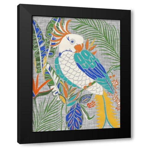 Tropical Cockatoo Black Modern Wood Framed Art Print with Double Matting by Zarris, Chariklia