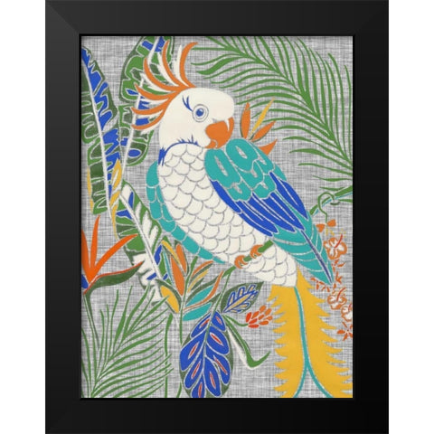 Tropical Cockatoo Black Modern Wood Framed Art Print by Zarris, Chariklia