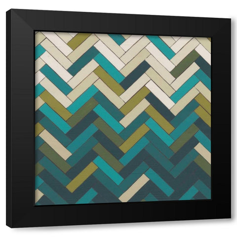 Parquet Prism I Black Modern Wood Framed Art Print with Double Matting by Vess, June Erica