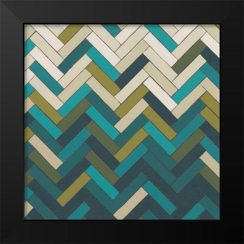 Parquet Prism I Black Modern Wood Framed Art Print by Vess, June Erica