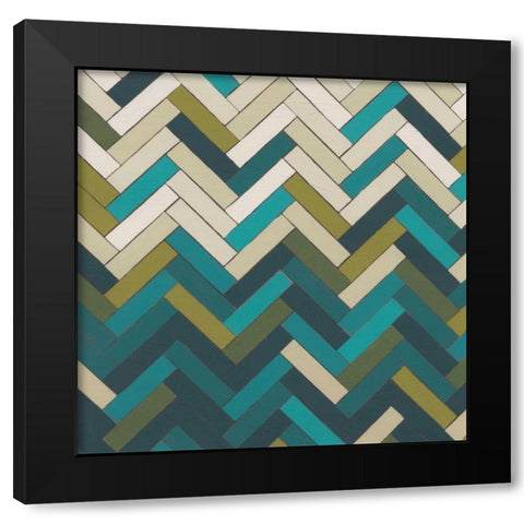 Parquet Prism II Black Modern Wood Framed Art Print by Vess, June Erica