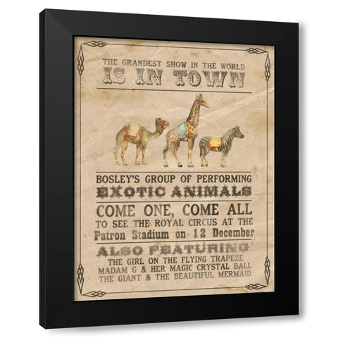 Vintage Circus III Black Modern Wood Framed Art Print by Popp, Grace