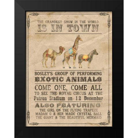 Vintage Circus III Black Modern Wood Framed Art Print by Popp, Grace