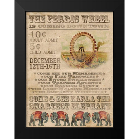 Vintage Circus IV Black Modern Wood Framed Art Print by Popp, Grace
