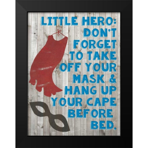Little Hero III Black Modern Wood Framed Art Print by Popp, Grace