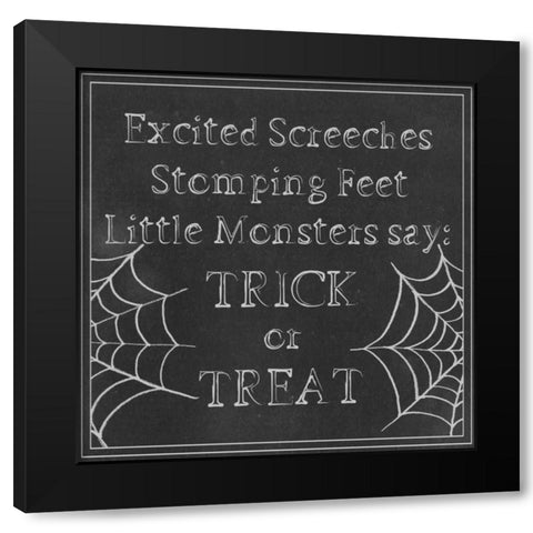 Spooky Chalkboard I Black Modern Wood Framed Art Print by Popp, Grace