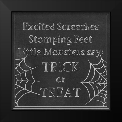 Spooky Chalkboard I Black Modern Wood Framed Art Print by Popp, Grace
