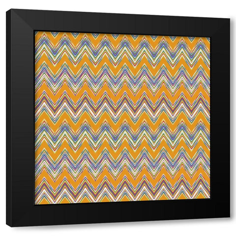Chevron Waves I Black Modern Wood Framed Art Print with Double Matting by Hoffman, Katia