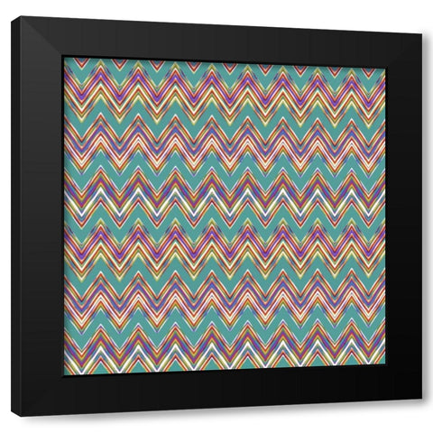 Chevron Waves II Black Modern Wood Framed Art Print by Hoffman, Katia