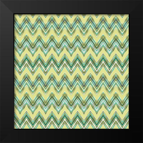 Chevron Waves III Black Modern Wood Framed Art Print by Hoffman, Katia