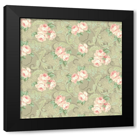 Downton Roses I Black Modern Wood Framed Art Print with Double Matting by Hoffman, Katia