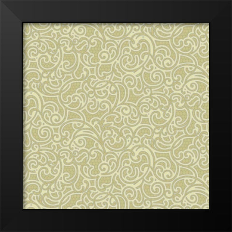 Sheer Romance Scroll II Black Modern Wood Framed Art Print by Hoffman, Katia