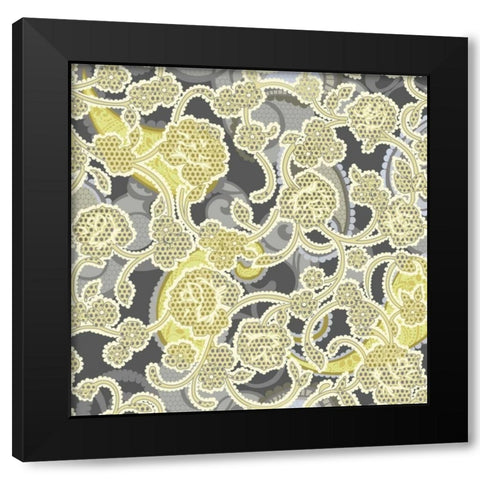 Sheer Romance Lace III Black Modern Wood Framed Art Print with Double Matting by Hoffman, Katia