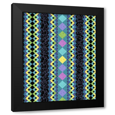 Vintage Stripe I Black Modern Wood Framed Art Print with Double Matting by Hoffman, Katia
