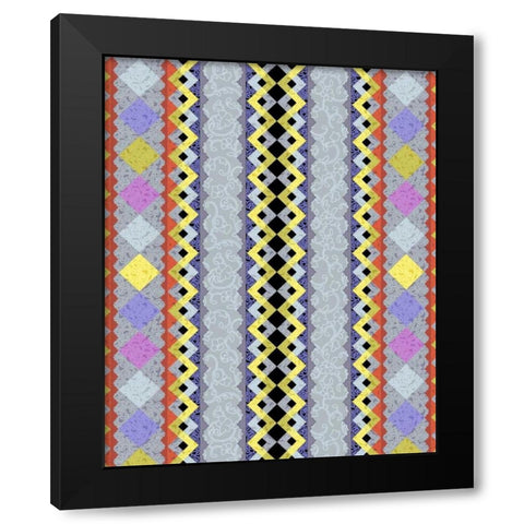 Vintage Stripe III Black Modern Wood Framed Art Print by Hoffman, Katia