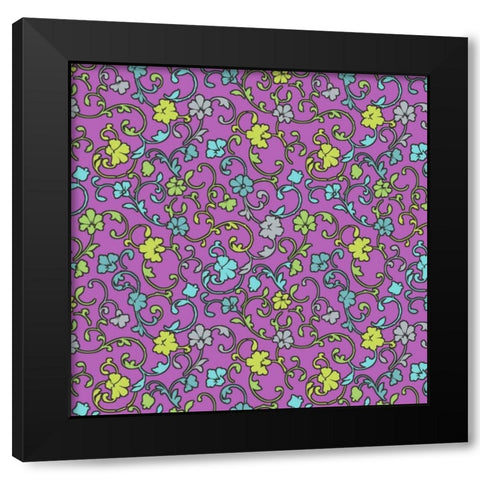 Vintage Calico I Black Modern Wood Framed Art Print with Double Matting by Hoffman, Katia