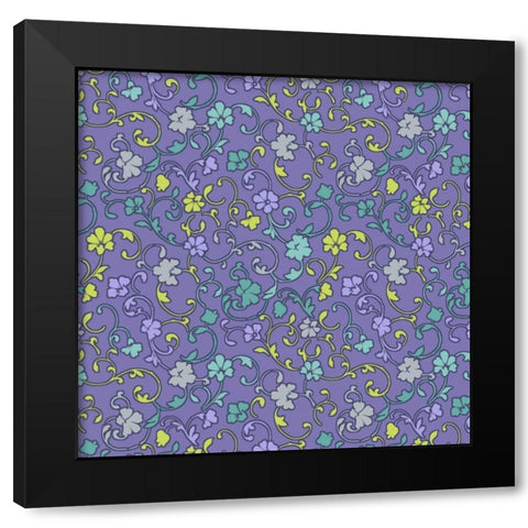 Vintage Calico III Black Modern Wood Framed Art Print by Hoffman, Katia