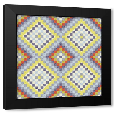 Vintage Geo III Black Modern Wood Framed Art Print by Hoffman, Katia