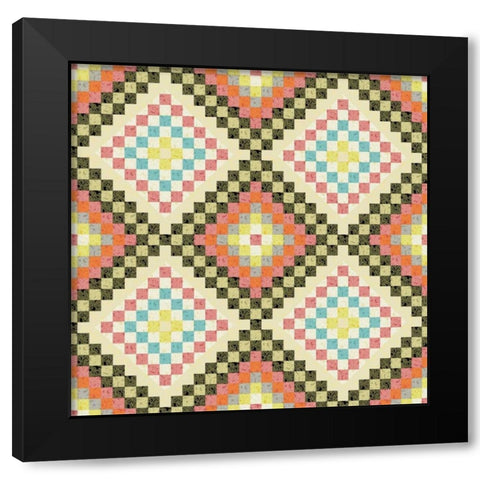 Vintage Geo IV Black Modern Wood Framed Art Print by Hoffman, Katia