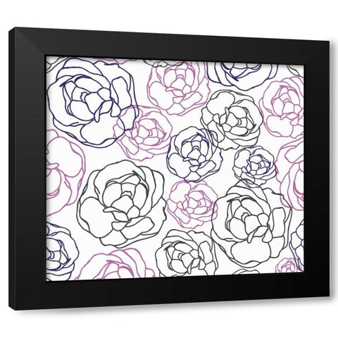 Cottage Rose Garden I Black Modern Wood Framed Art Print by Benyon, Ali