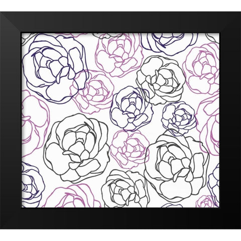 Cottage Rose Garden I Black Modern Wood Framed Art Print by Benyon, Ali
