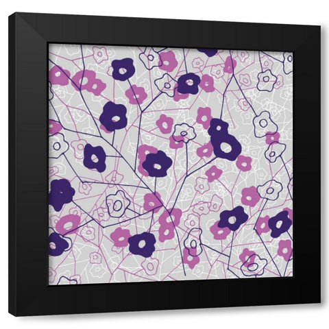 Cottage Rose Garden IV Black Modern Wood Framed Art Print with Double Matting by Benyon, Ali