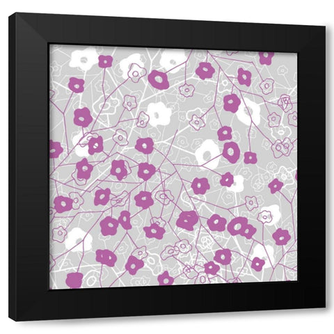 Cottage Rose Garden V Black Modern Wood Framed Art Print with Double Matting by Benyon, Ali