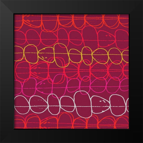 Red Fall IV Black Modern Wood Framed Art Print by Benyon, Ali
