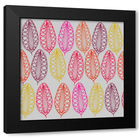 Red Fall V Black Modern Wood Framed Art Print with Double Matting by Benyon, Ali