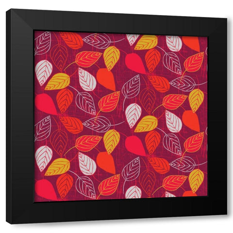 Red Fall VII Black Modern Wood Framed Art Print with Double Matting by Benyon, Ali