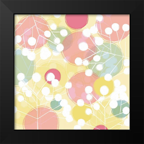 Popping Flowers I Black Modern Wood Framed Art Print by Benyon, Ali