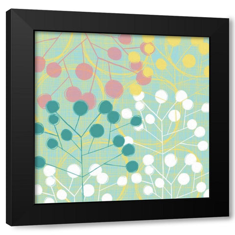 Popping Flowers II Black Modern Wood Framed Art Print with Double Matting by Benyon, Ali