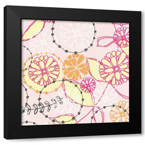 Daisy Chain V Black Modern Wood Framed Art Print by Benyon, Ali