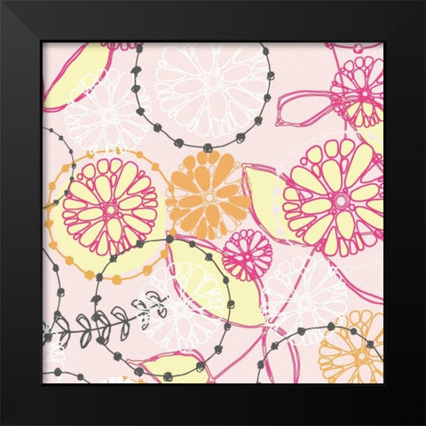 Daisy Chain V Black Modern Wood Framed Art Print by Benyon, Ali