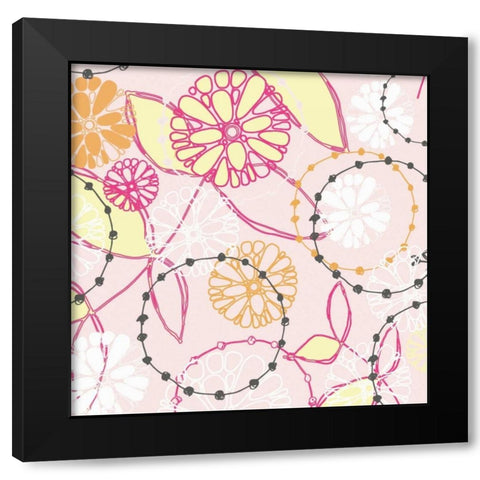 Daisy Chain VI Black Modern Wood Framed Art Print by Benyon, Ali