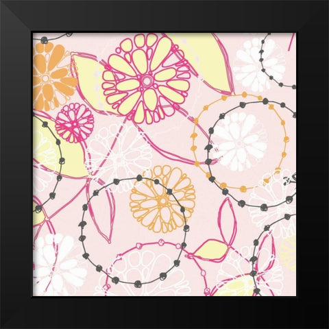 Daisy Chain VI Black Modern Wood Framed Art Print by Benyon, Ali