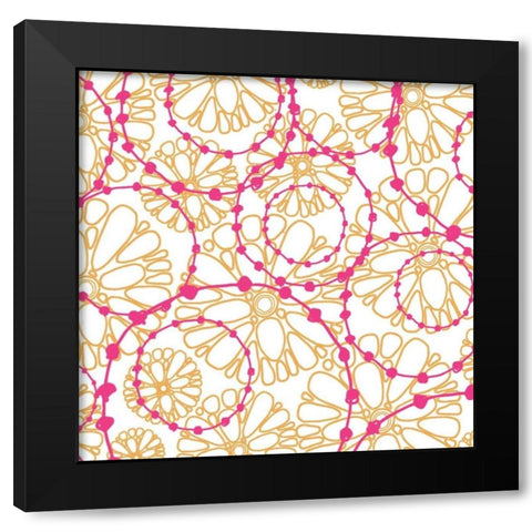 Daisy Chain VII Black Modern Wood Framed Art Print with Double Matting by Benyon, Ali